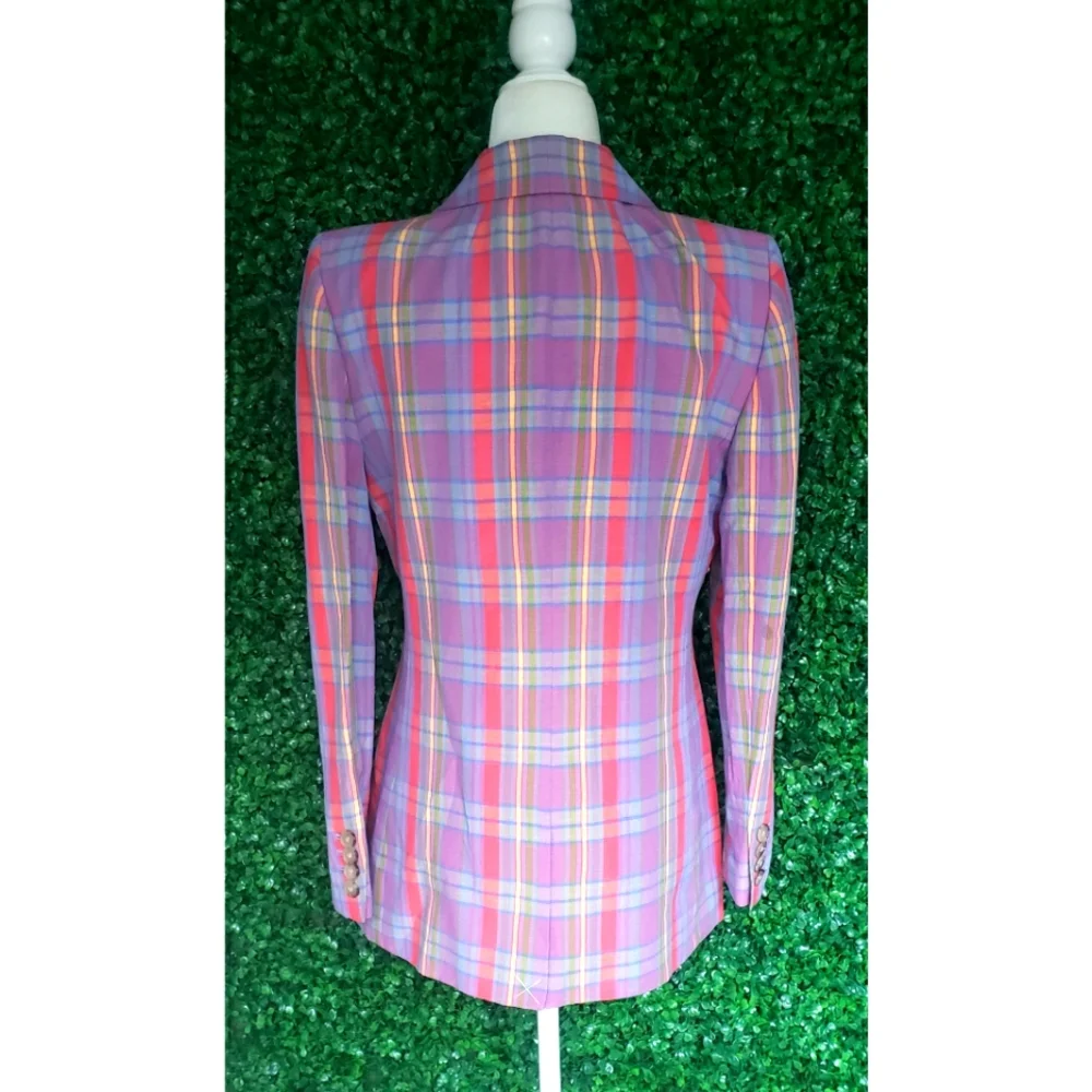 7. J.Crew Collection Willa Italian viscose-blend blazer in sunset plaid - Picture 8 of 11